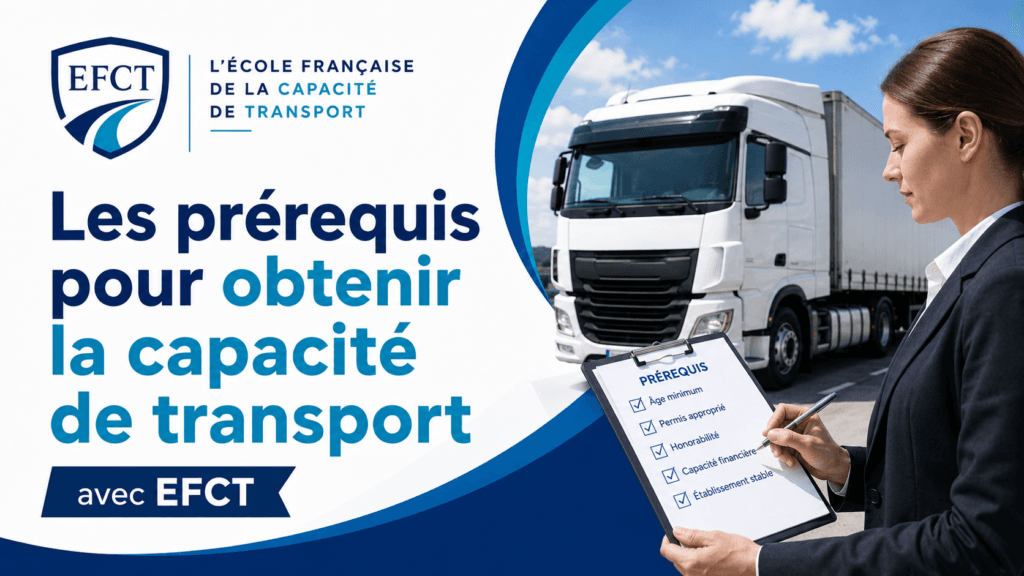 prérequis pour obtenir la capacité de transport ?